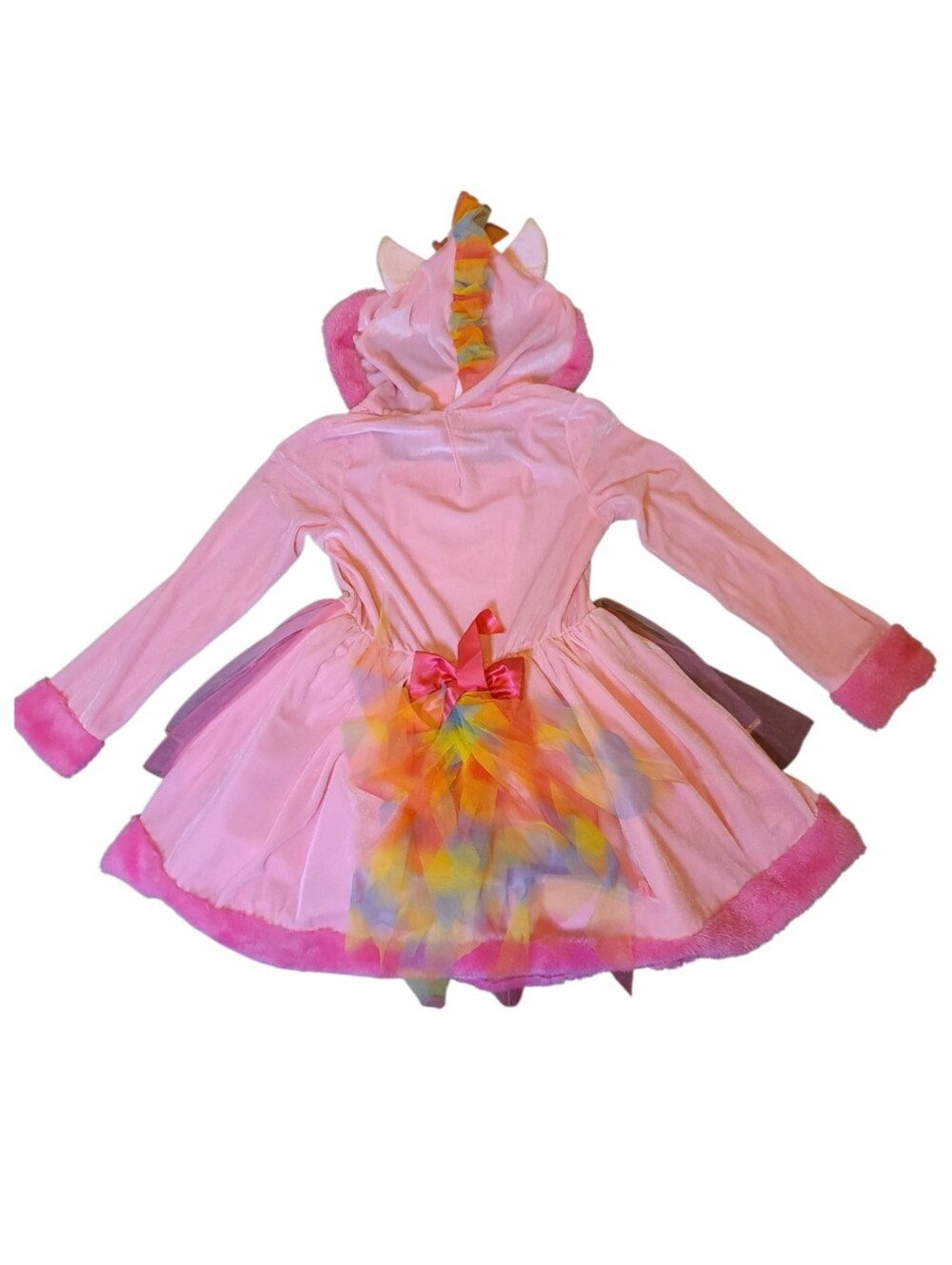 Halloween Pink Velour Unicorn Cosplay Costume Dress  Girls Nwt Small